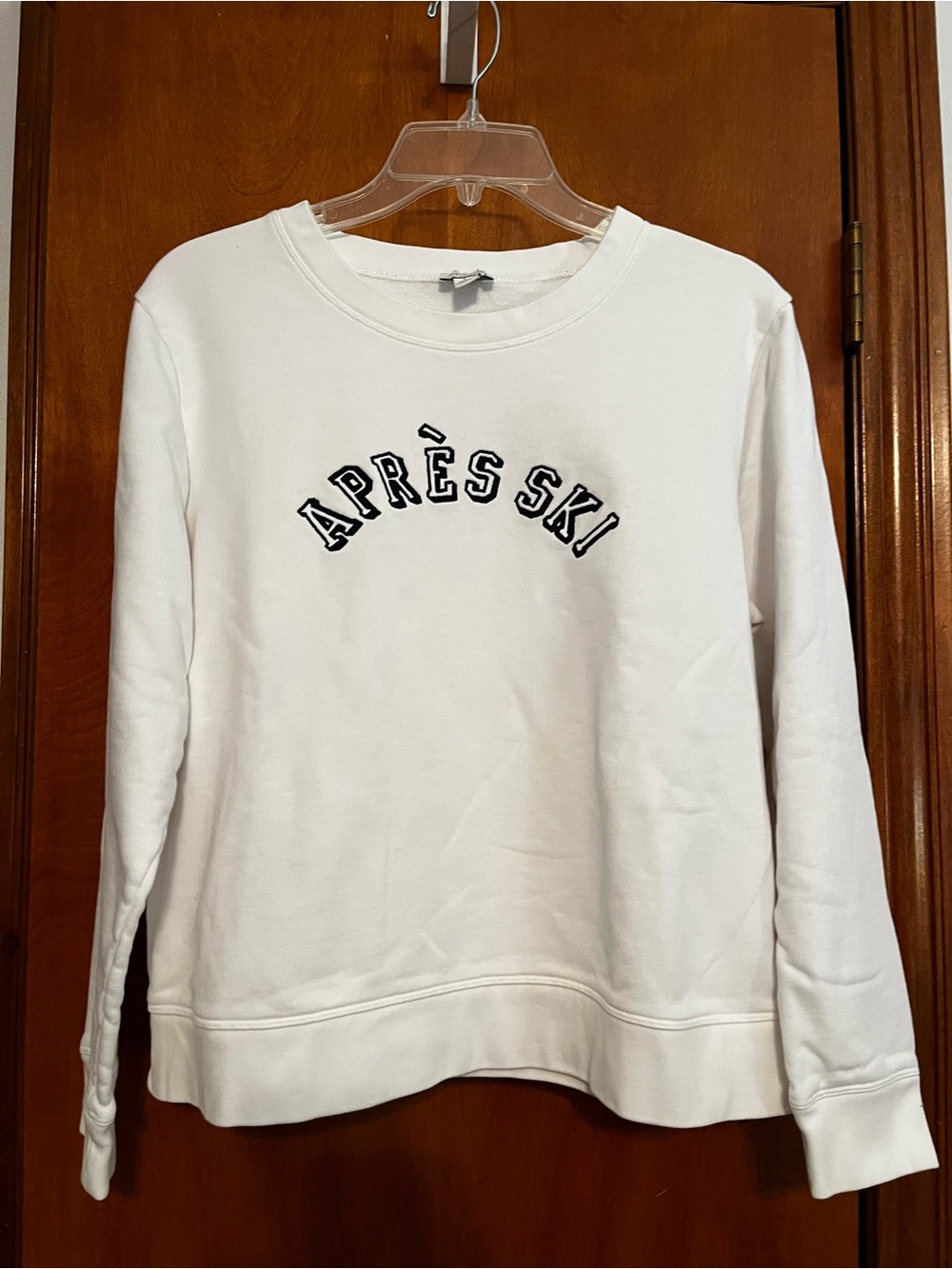 J. Crew White 'Après Ski' Crewneck Sweatshirt